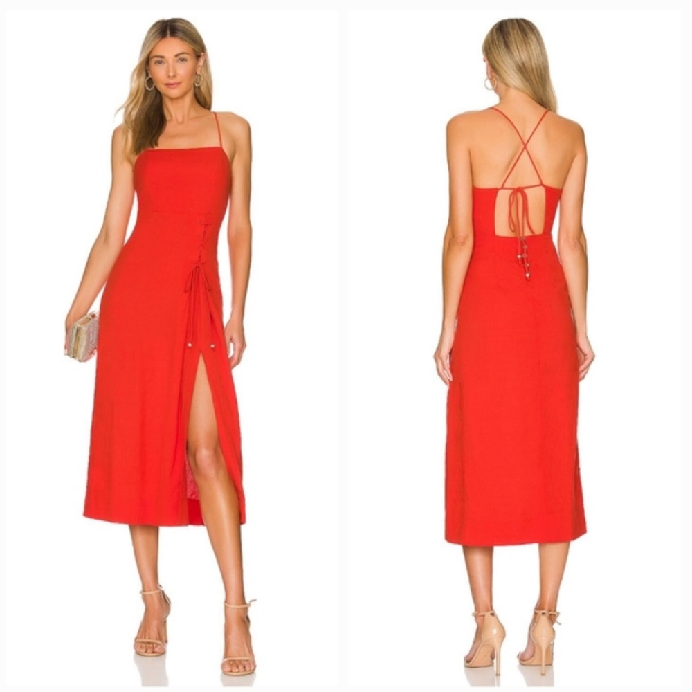 Elegant Red Midi Dress